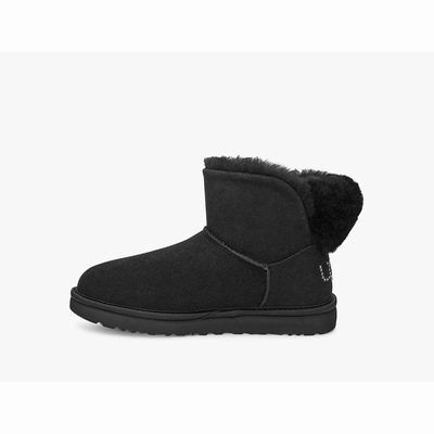 Botas UGG Classic Bling Mini Mulher Pretas | PT-HAUEO